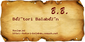 Bátori Balabán névjegykártya